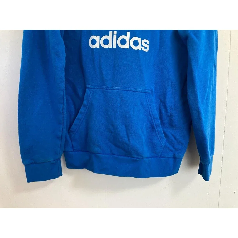 Adidas Hoodie Mens M Blue Pullover Trefoil Logo Athletic Casual